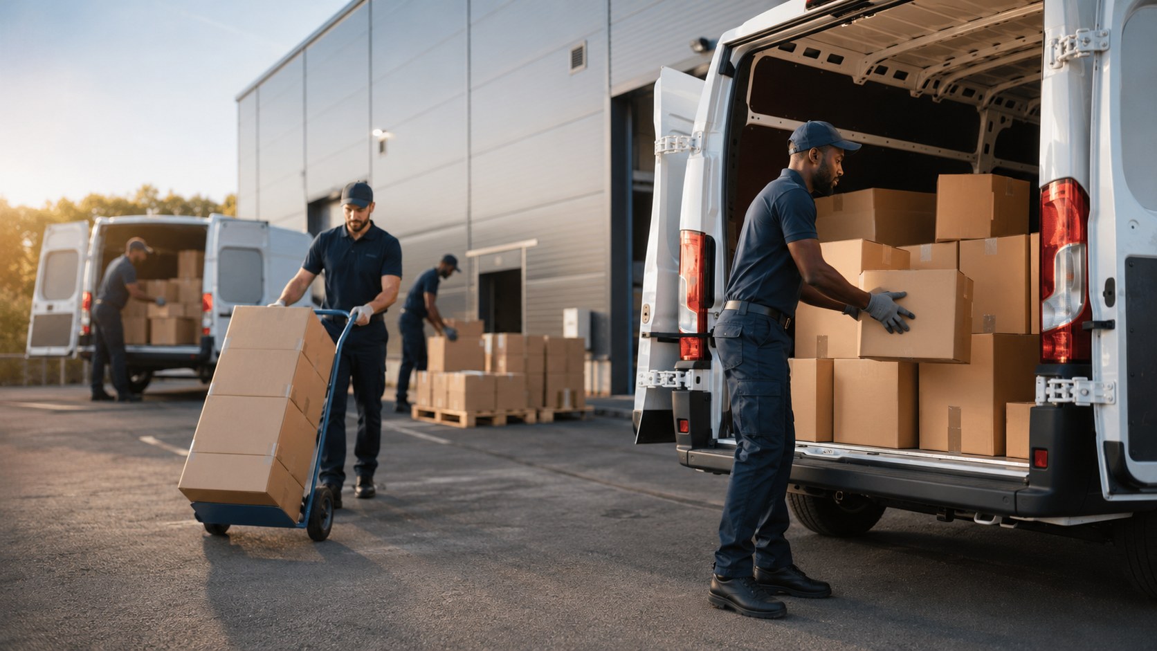 Organisierte Paketlogistik am Depot